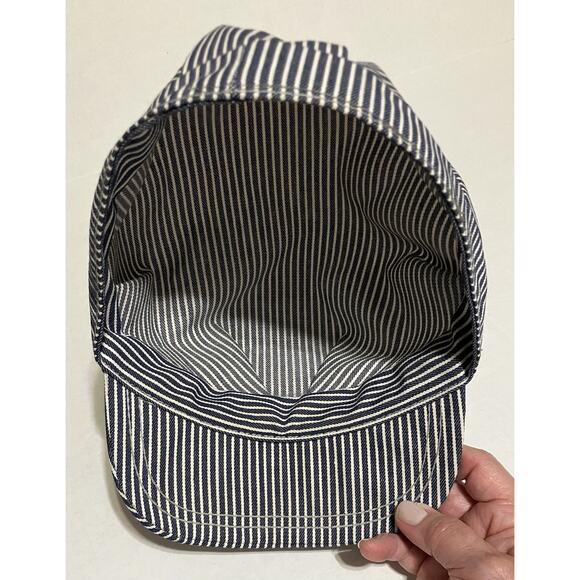 Vtg California Redwood Western Hat Railroad Conductor Striped Cap 7 1/4 - Picture 5 of 7